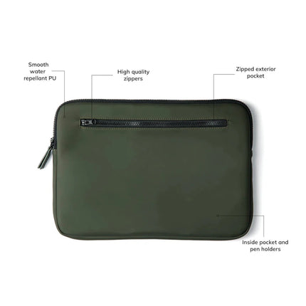 Baltimor Collection Luxe Laptop Case 12 To 15 Inch In Water Repellent Nubuck PU With Matte Exterior - hospitality