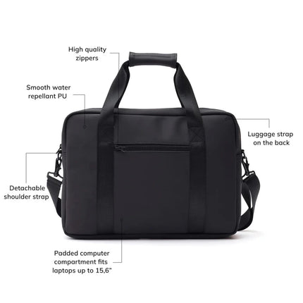 Baltimor Collection Water Repellent Computer Bag With Subtle Craftsmanship And Organizer Details - hospitality