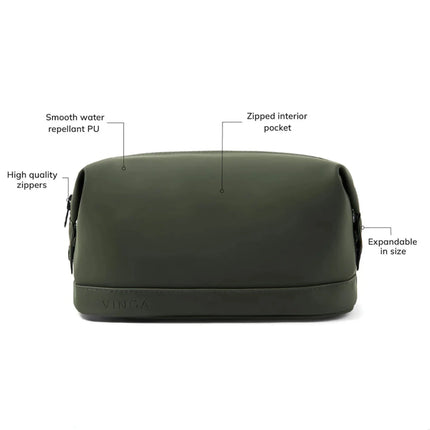 Baltimor Nubuck PU Wash Bag Atelier Collection Water Repellent Travel Toiletry Case - hospitality
