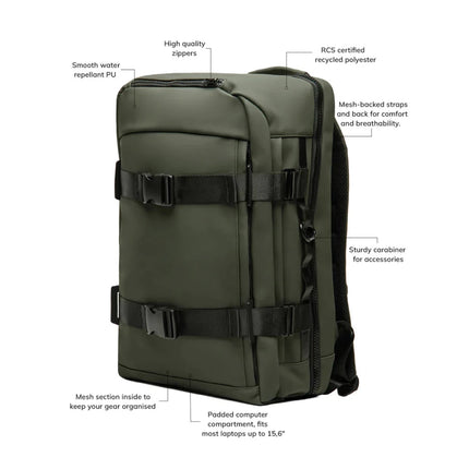 Baltimor RCS Explorer Backpack From RCS Collection Recycled Polyester With PU Exterior And Ergonomic Mesh Backing - hospitality