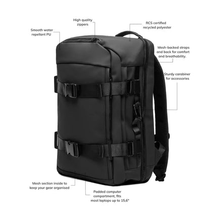 Baltimor RCS Explorer Backpack From RCS Collection Recycled Polyester With PU Exterior And Ergonomic Mesh Backing - hospitality