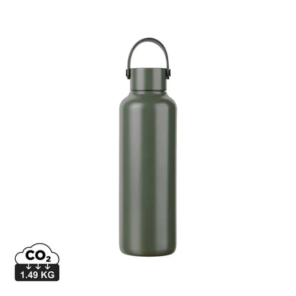 Baltimore Collection RCS Recycled Stainless Steel Vacuum Bottle 600 ML With Minimalist PU Handle And Black Accents - hospitality