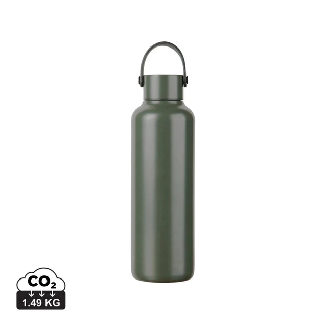 Baltimore Collection RCS Recycled Stainless Steel Vacuum Bottle 600 ML With Minimalist PU Handle And Black Accents - hospitality