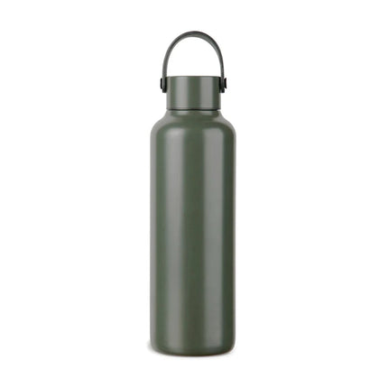 Baltimore Collection RCS Recycled Stainless Steel Vacuum Bottle 600 ML With Minimalist PU Handle And Black Accents - hospitality