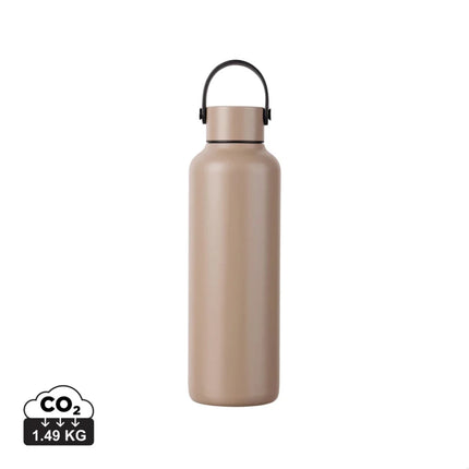 Baltimore Collection RCS Recycled Stainless Steel Vacuum Bottle 600 ML With Minimalist PU Handle And Black Accents - hospitality