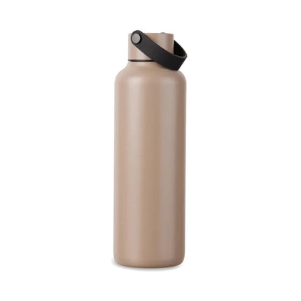 Baltimore Collection RCS Recycled Stainless Steel Vacuum Bottle 600 ML With Minimalist PU Handle And Black Accents - hospitality