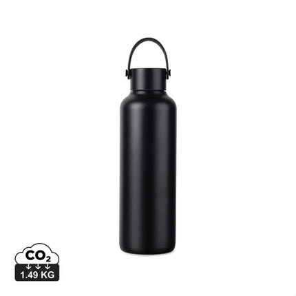 Baltimore Collection RCS Recycled Stainless Steel Vacuum Bottle 600 ML With Minimalist PU Handle And Black Accents - hospitality