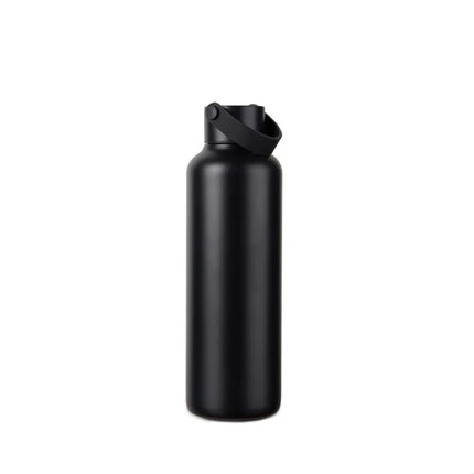 Baltimore Collection RCS Recycled Stainless Steel Vacuum Bottle 600 ML With Minimalist PU Handle And Black Accents - hospitality