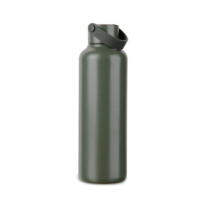 Baltimore Collection RCS Recycled Stainless Steel Vacuum Bottle 600 ML With Minimalist PU Handle And Black Accents - hospitality