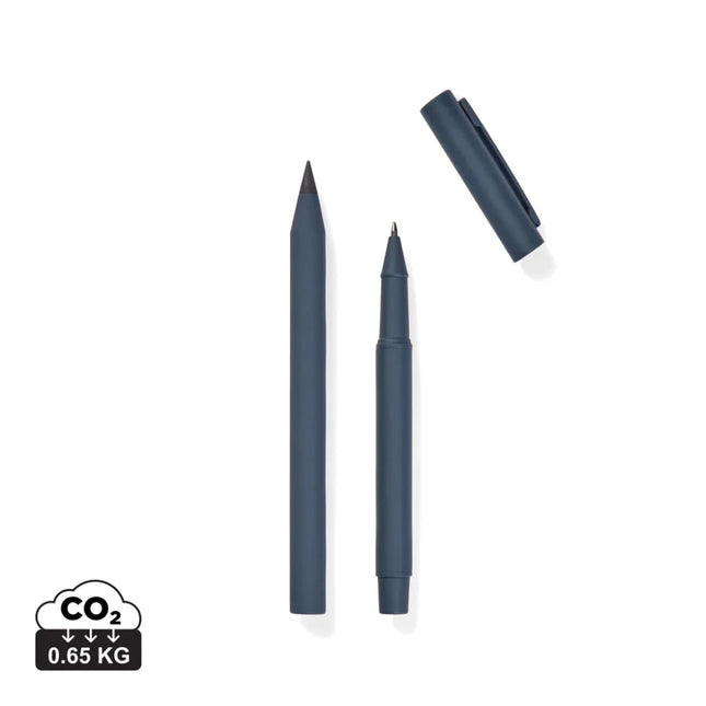 Baltimore RCS Pen Set With Two Pens Eternal And Classic Ballpoint Cap Clip In Recycled Stainless Steel - hospitality