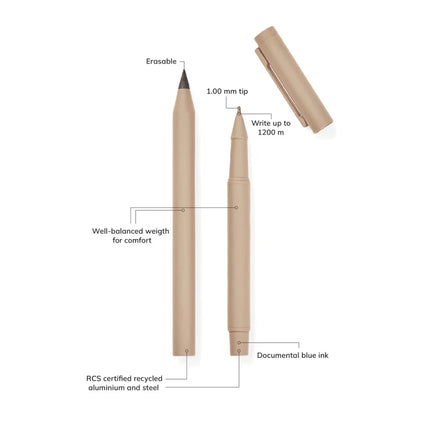 Baltimore RCS Pen Set With Two Pens Eternal And Classic Ballpoint Cap Clip In Recycled Stainless Steel - hospitality