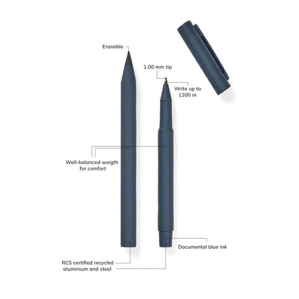 Baltimore RCS Pen Set With Two Pens Eternal And Classic Ballpoint Cap Clip In Recycled Stainless Steel - hospitality