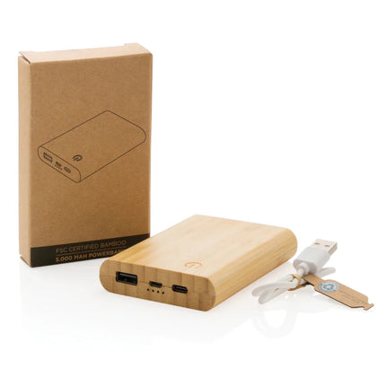 Bamboo 5.000 mAh powerbank - hospitality