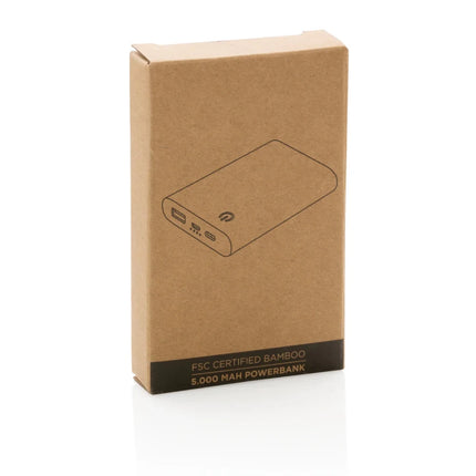 Bamboo 5.000 mAh powerbank - hospitality