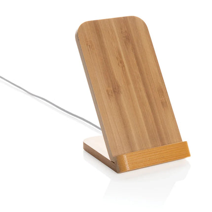 Bamboo 5W wireless charging stand - hospitality