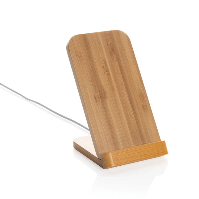 Bamboo 5W wireless charging stand - hospitality