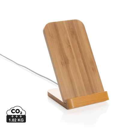 Bamboo 5W wireless charging stand - hospitality