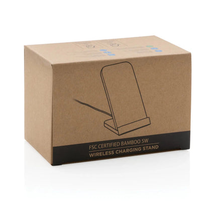 Bamboo 5W wireless charging stand - hospitality