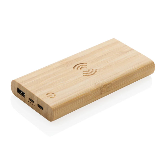 Bamboo 8.000 mAh 5W wireless powerbank - hospitality