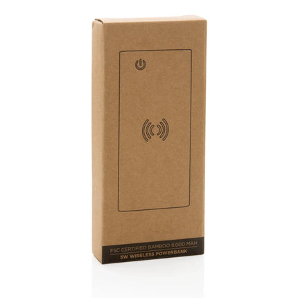Bamboo 8.000 mAh 5W wireless powerbank - hospitality