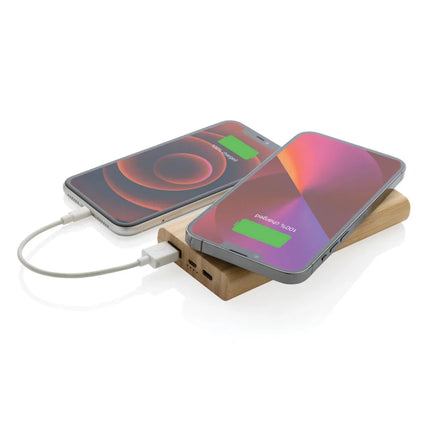 Bamboo 8.000 mAh 5W wireless powerbank - hospitality