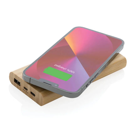 Bamboo 8.000 mAh 5W wireless powerbank - hospitality