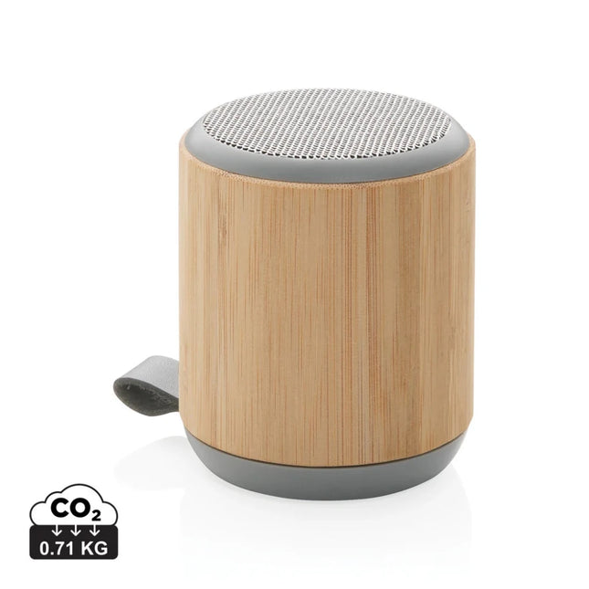 Bamboo and fabric 3W wireless speaker - hospitality