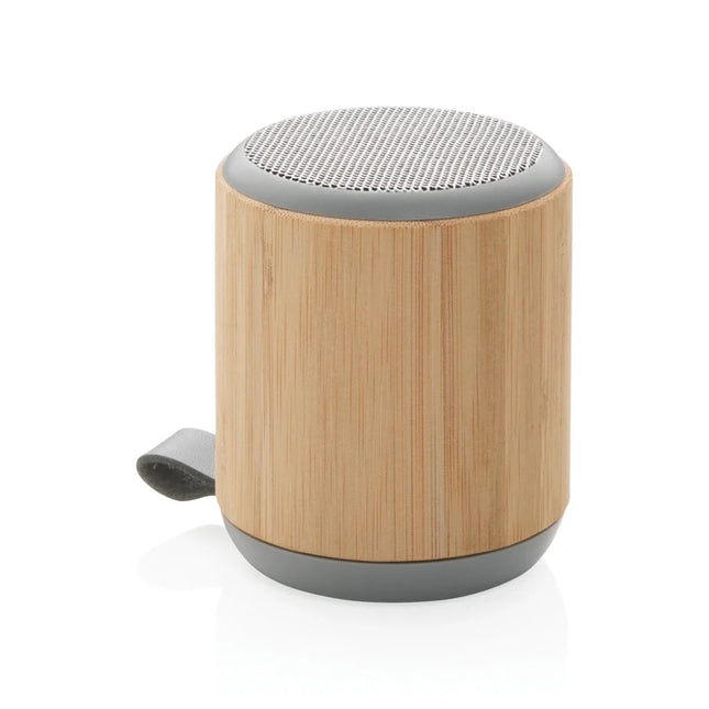Bamboo and fabric 3W wireless speaker - hospitality