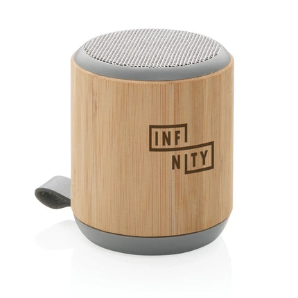 Bamboo and fabric 3W wireless speaker - hospitality