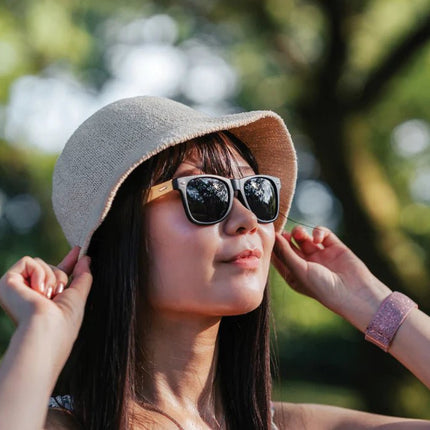 Bamboo and RCS recycled plastic sunglasses - hospitality