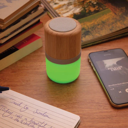 Bamboo colour changing 3W speaker light - hospitality
