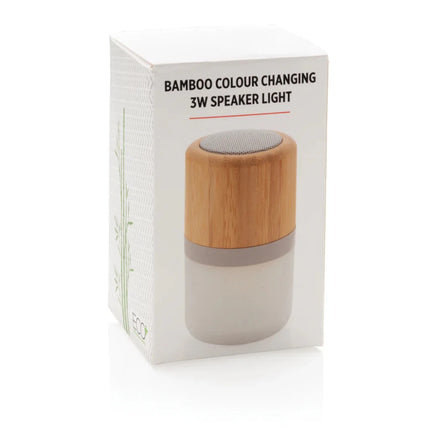 Bamboo colour changing 3W speaker light - hospitality