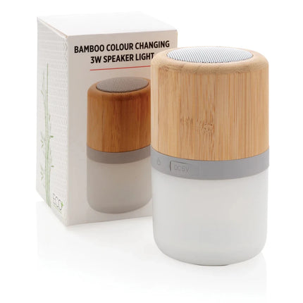 Bamboo colour changing 3W speaker light - hospitality