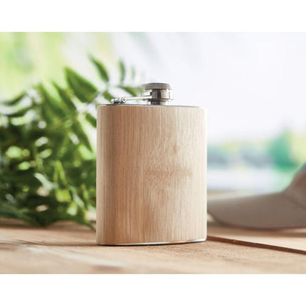 Bamboo hip flask 175ml pack of 25 - hospitality