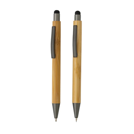 Bamboo modern pen set in box - hospitality