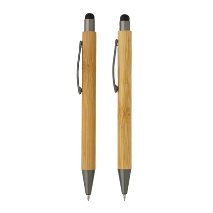 Bamboo modern pen set in box - hospitality