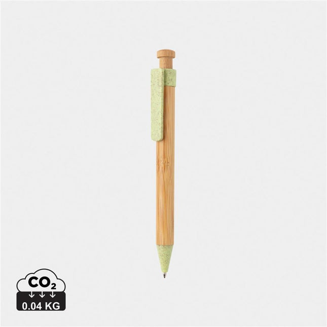Bamboo pen with wheat straw clip pack of 500 - hospitality