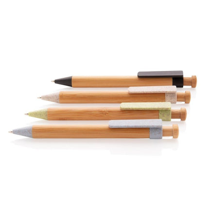 Bamboo pen with wheat straw clip pack of 500 - hospitality