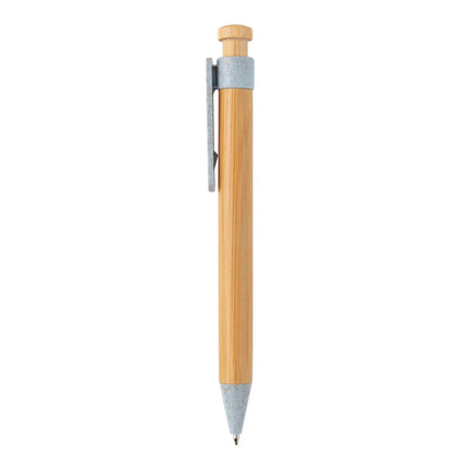 Bamboo pen with wheatstraw clip - hospitality