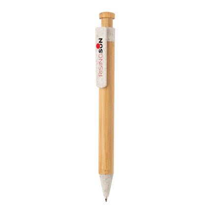 Bamboo pen with wheatstraw clip - hospitality