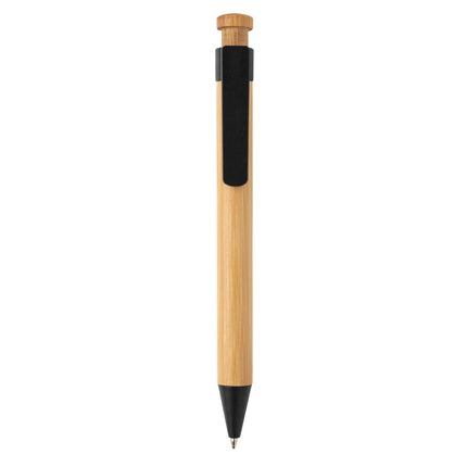 Bamboo pen with wheatstraw clip - hospitality