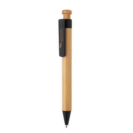 Bamboo pen with wheatstraw clip - hospitality