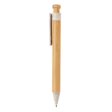 Bamboo pen with wheatstraw clip - hospitality