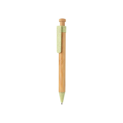 Bamboo pen with wheatstraw clip - hospitality