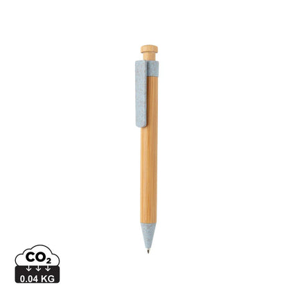 Bamboo pen with wheatstraw clip - hospitality