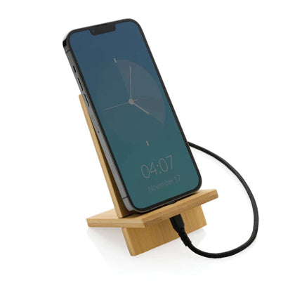 Bamboo phone stand in kraft box - hospitality