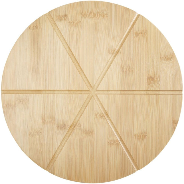 Bamboo Pizza Board Set Pack Of 25 With 6 Groove Peel Cutter And Server For Restaurants - hospitality