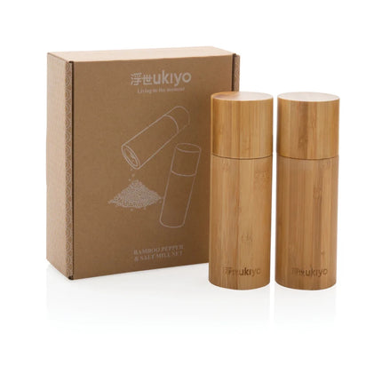 Bamboo salt and pepper mill set - hospitality