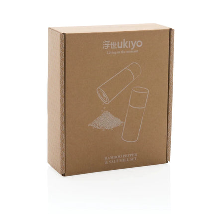 Bamboo salt and pepper mill set - hospitality