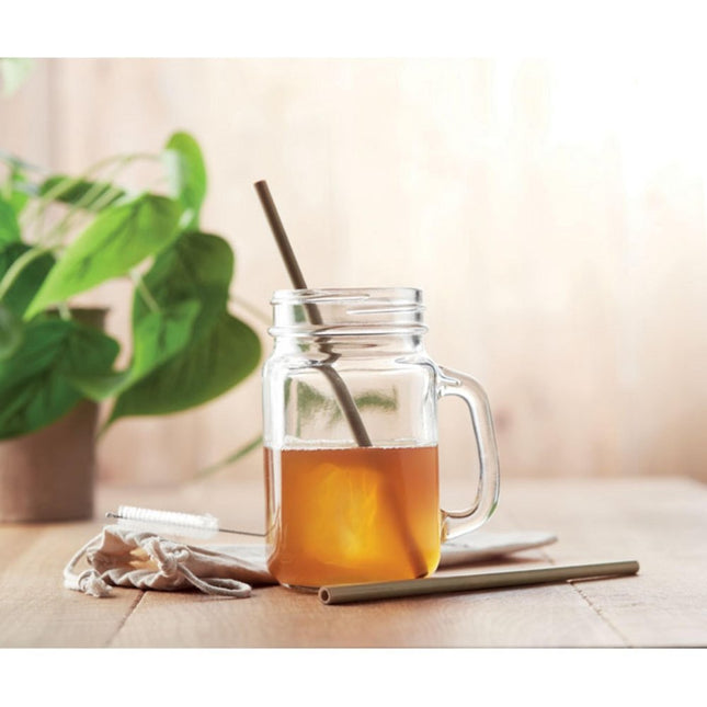 Bamboo Straws with brush in pouch pack of 100 - hospitality